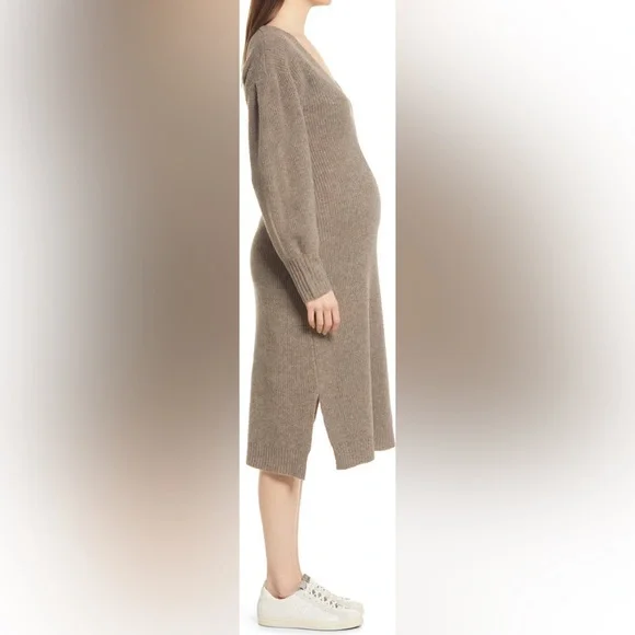 Emilia George Eva Long Sleeve Merino Wool Blend Maternity Sweater Dress!🔥🔥 - Picture 4 of 16